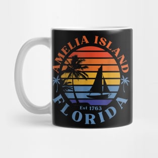 Amelia Island Florida Beach Sailboat Summer Vacation Mug